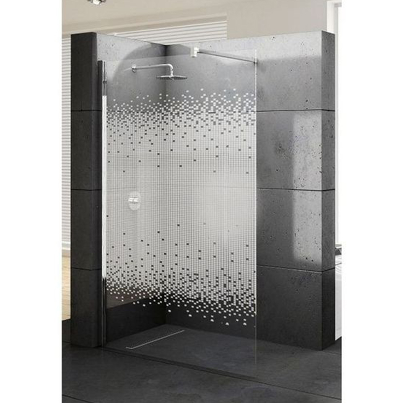 Customized transparent shower screen with wet and dry separation texture