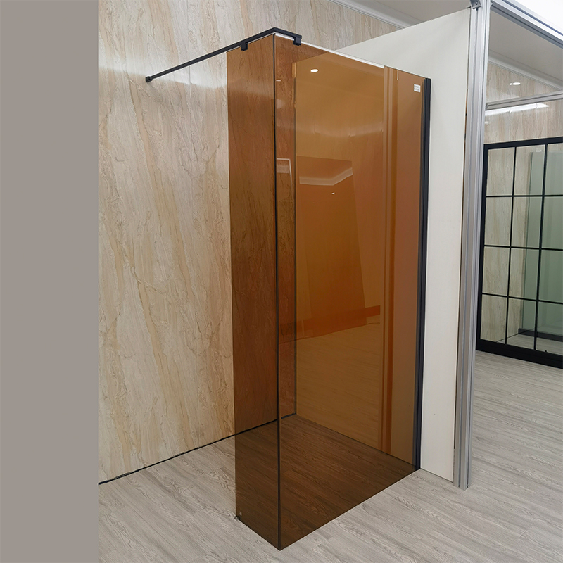 Colored tempered glass brown glass/blue glass easy to clean rain shower screen