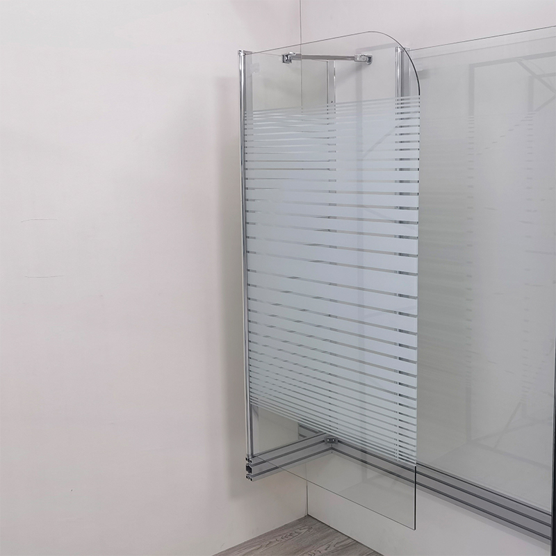 Customized transparent shower screen with wet and dry separation texture